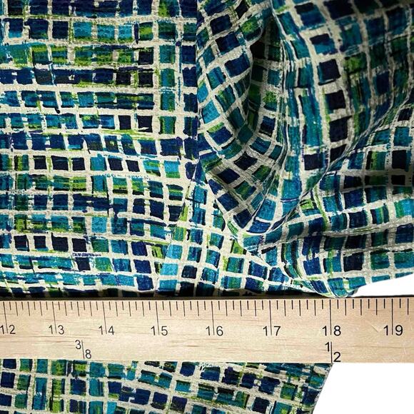 Womens Vtg Safe Silk by Adrianna Papell Blazer Watercolor Windowpane Silk Size 6 - Picture 6 of 7